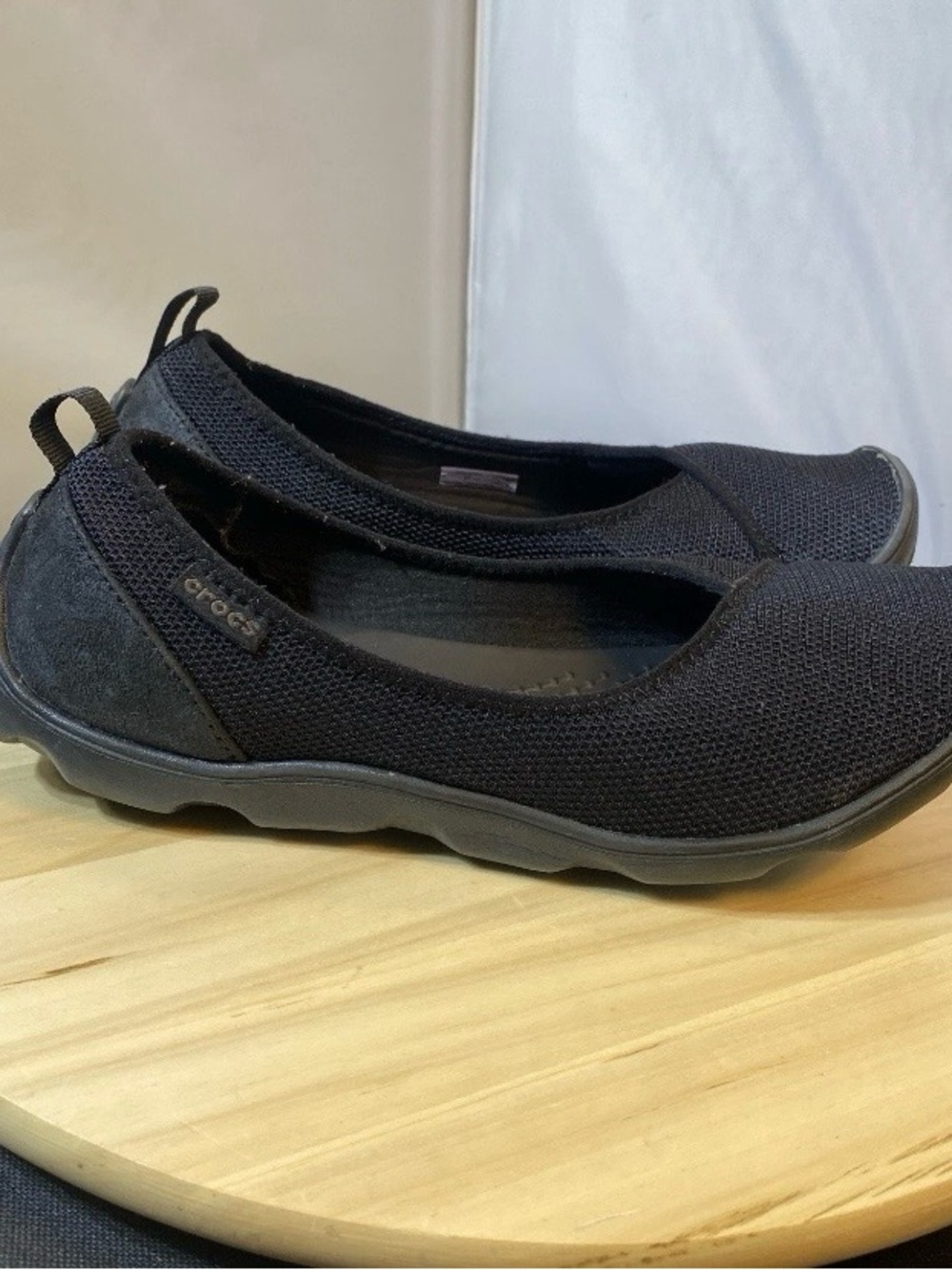 Crocs Slip On Shoes Womens Size 9 Black Ballet Flats Comfort Lightweight 202048